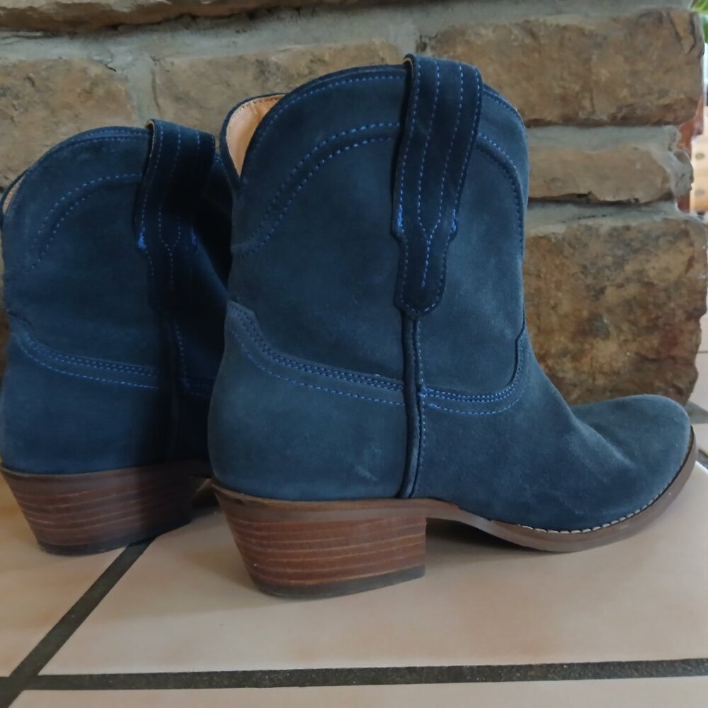 Dingo Navy Womens Tumbleweed Roper Round Toe Cowboy Ankle Boots Size 7